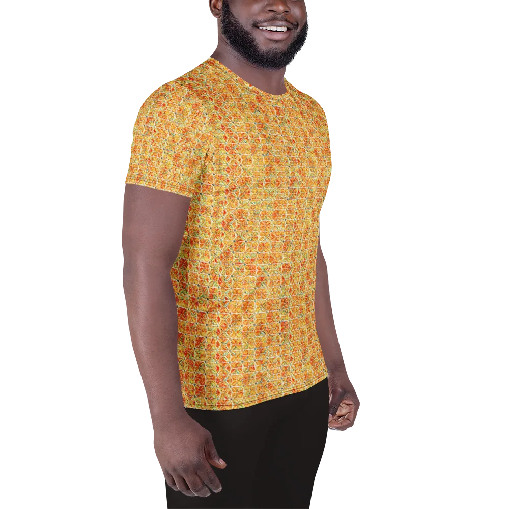 Citrus Mosaic on Men's Athletic T-Shirt — Right
