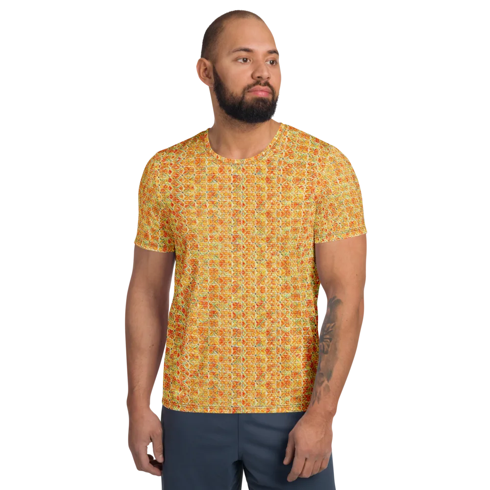 Citrus Mosaic on Men's Athletic T-Shirt — Front