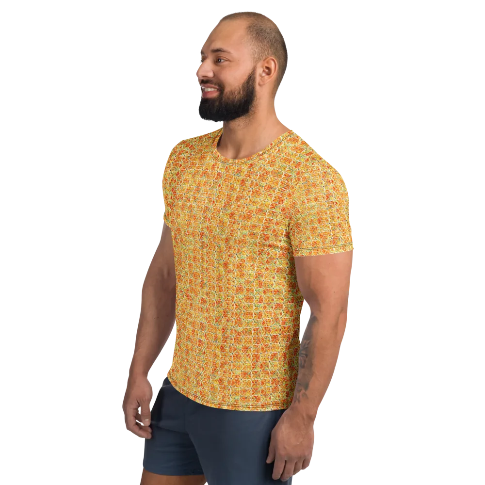Citrus Mosaic on Men's Athletic T-Shirt — Left