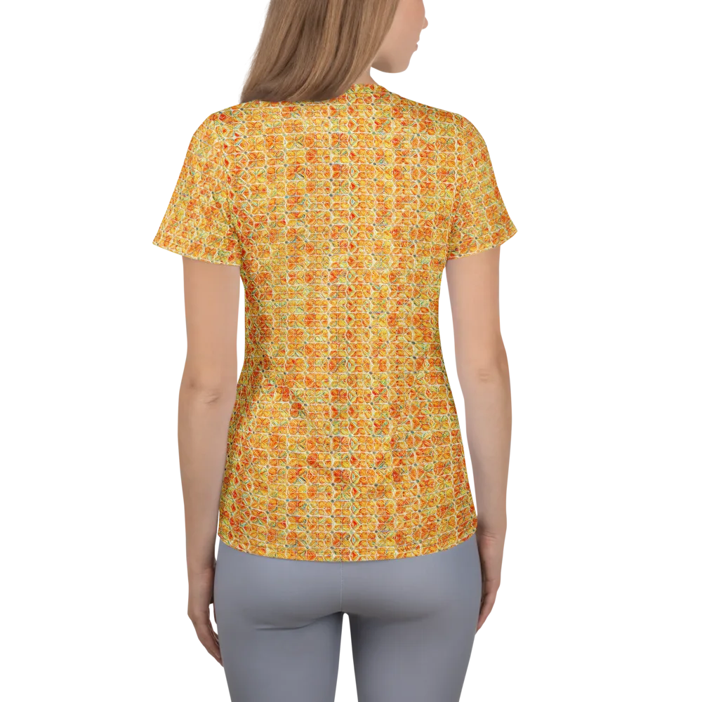 Citrus Mosaic on Women's Athletic T-Shirt — Back