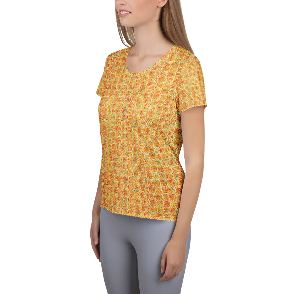 Citrus Mosaic on Women's Athletic T-Shirt — Left