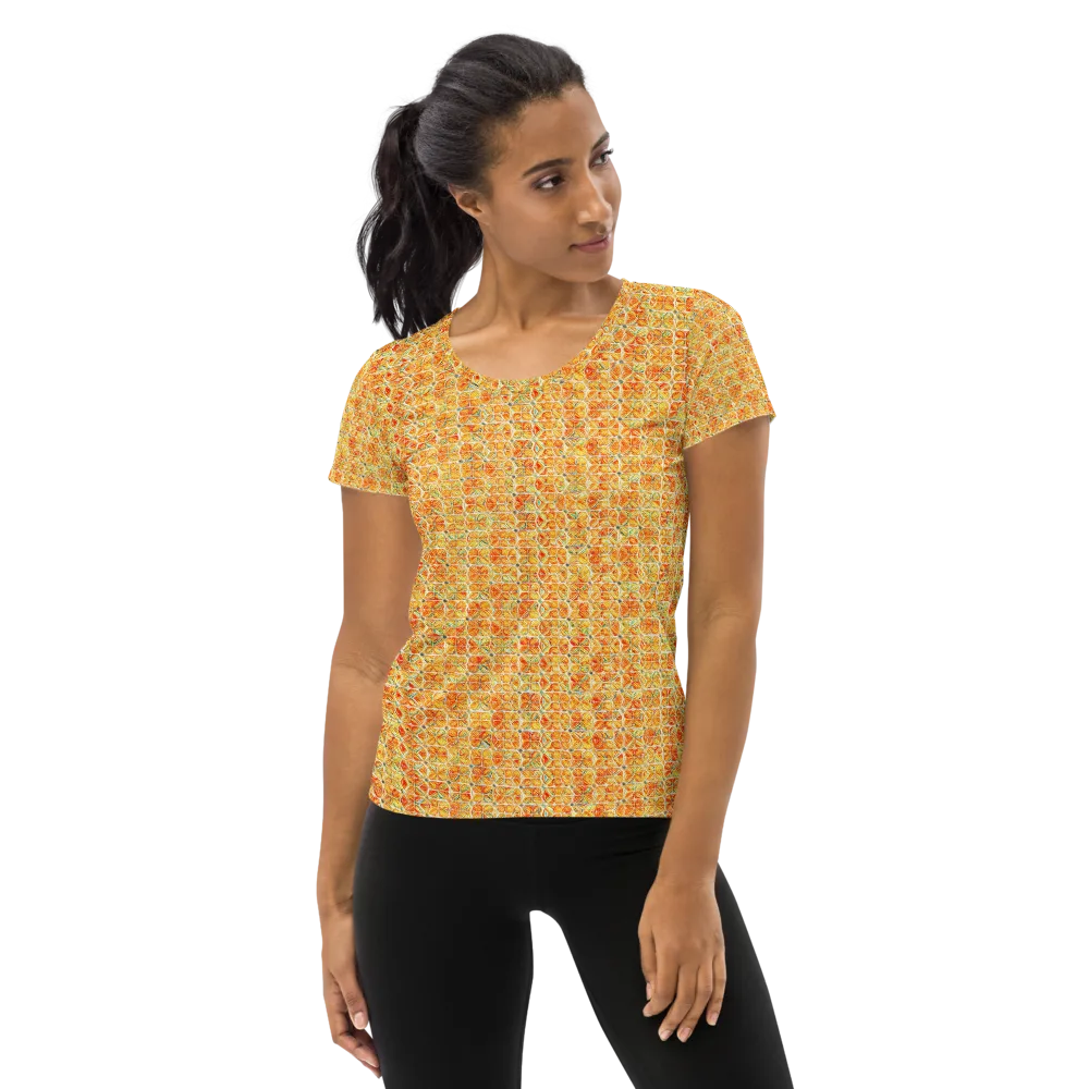 Citrus Mosaic on Women's Athletic T-Shirt — Front