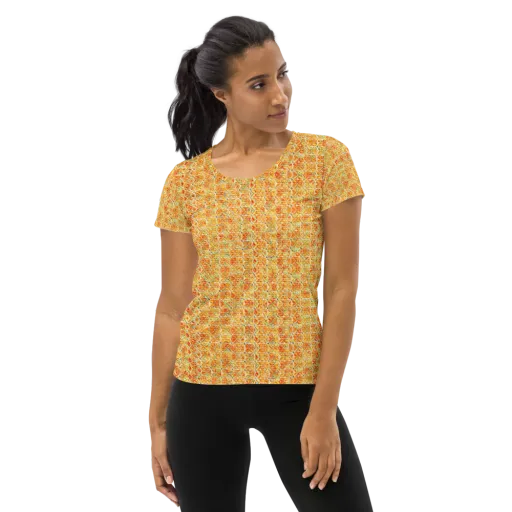 Citrus Mosaic on a Women's Athletic T-Shirt