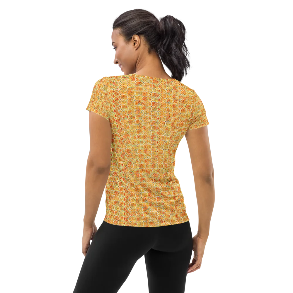 Citrus Mosaic on Women's Athletic T-Shirt — Back