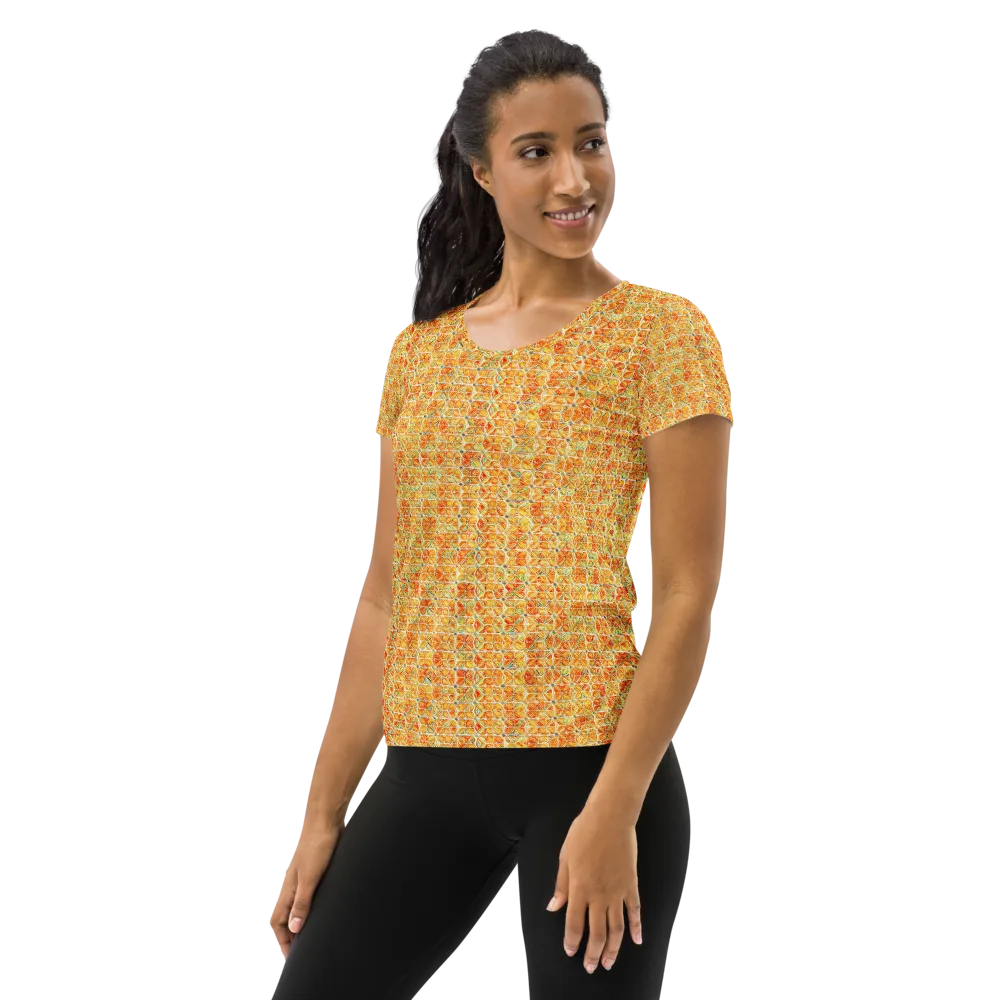 Citrus Mosaic on Women's Athletic T-Shirt — Left