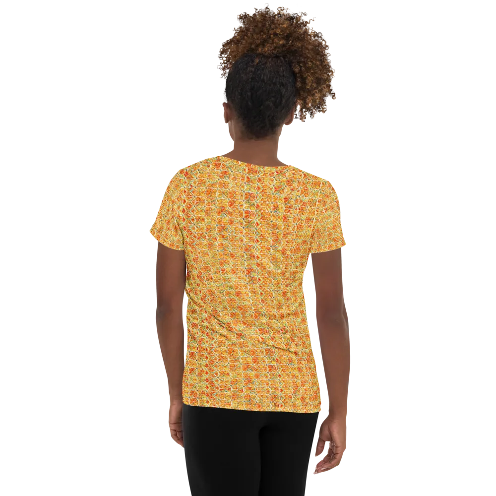 Citrus Mosaic on Women's Athletic T-Shirt — Back