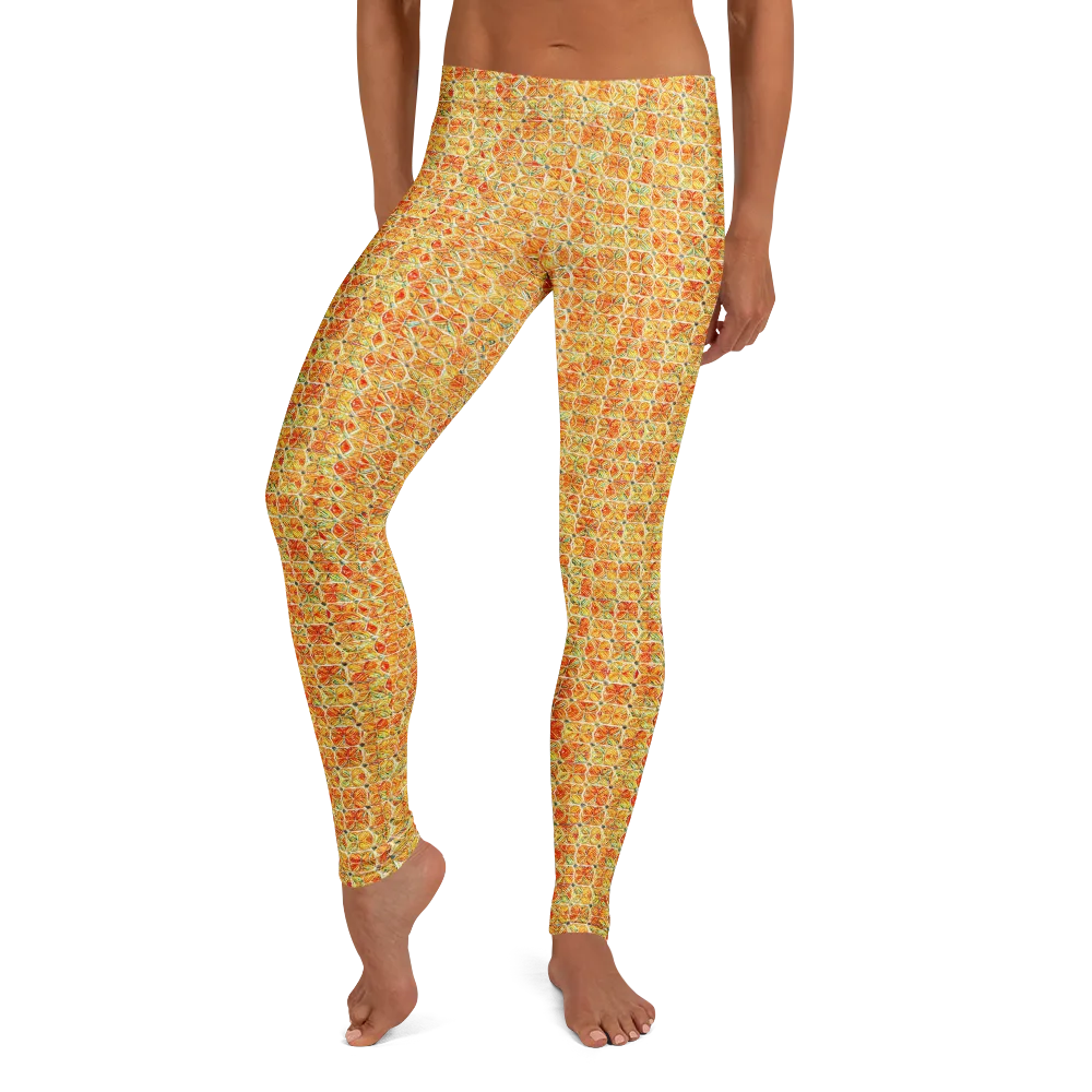 Citrus Mosaic on Leggings — Front
