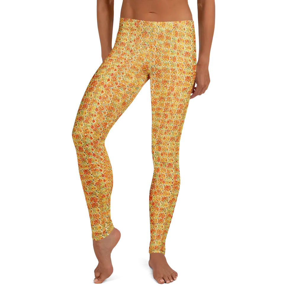 Citrus Mosaic on Leggings — Front