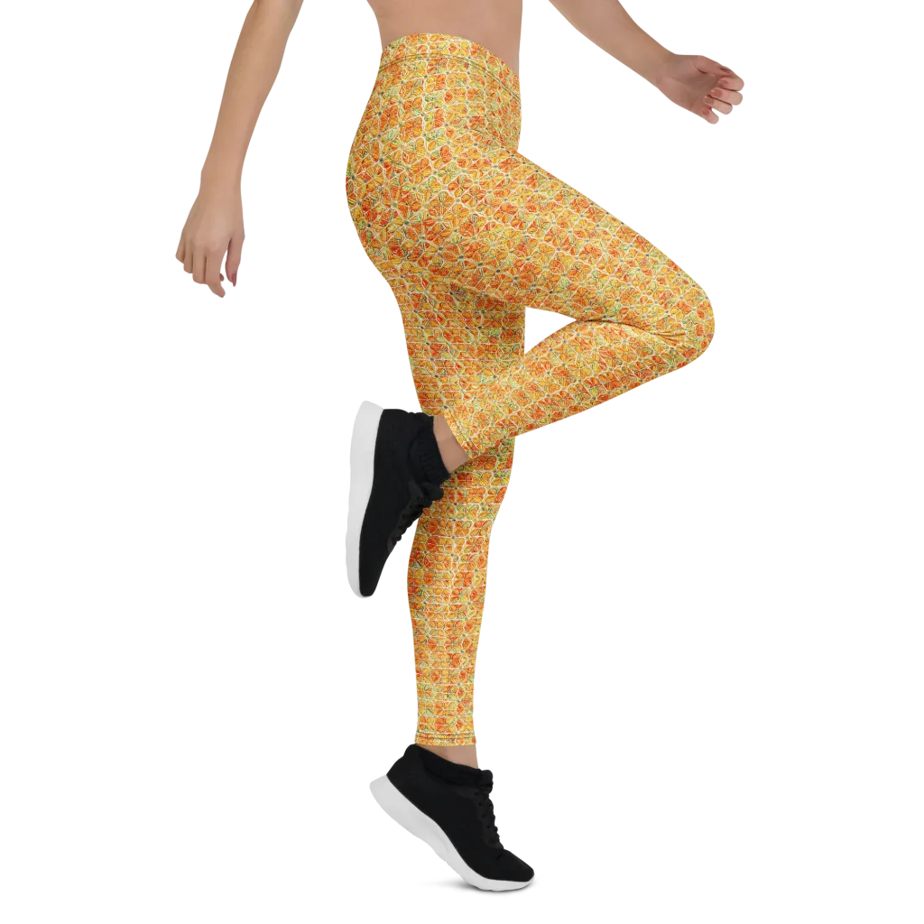 Citrus Mosaic on Leggings — Right