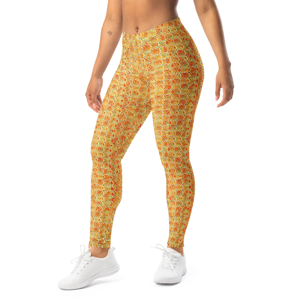 Citrus Mosaic on Leggings — Left Front