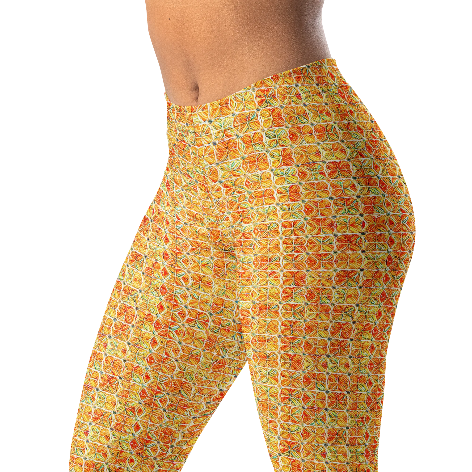 Citrus Mosaic on Leggings — Left Front