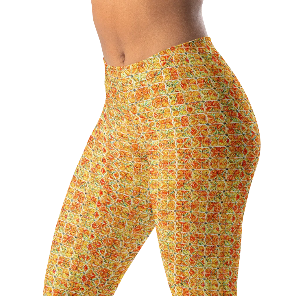 Citrus Mosaic on Leggings — Left Front