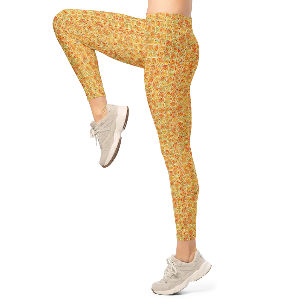 Citrus Mosaic on Leggings — Left