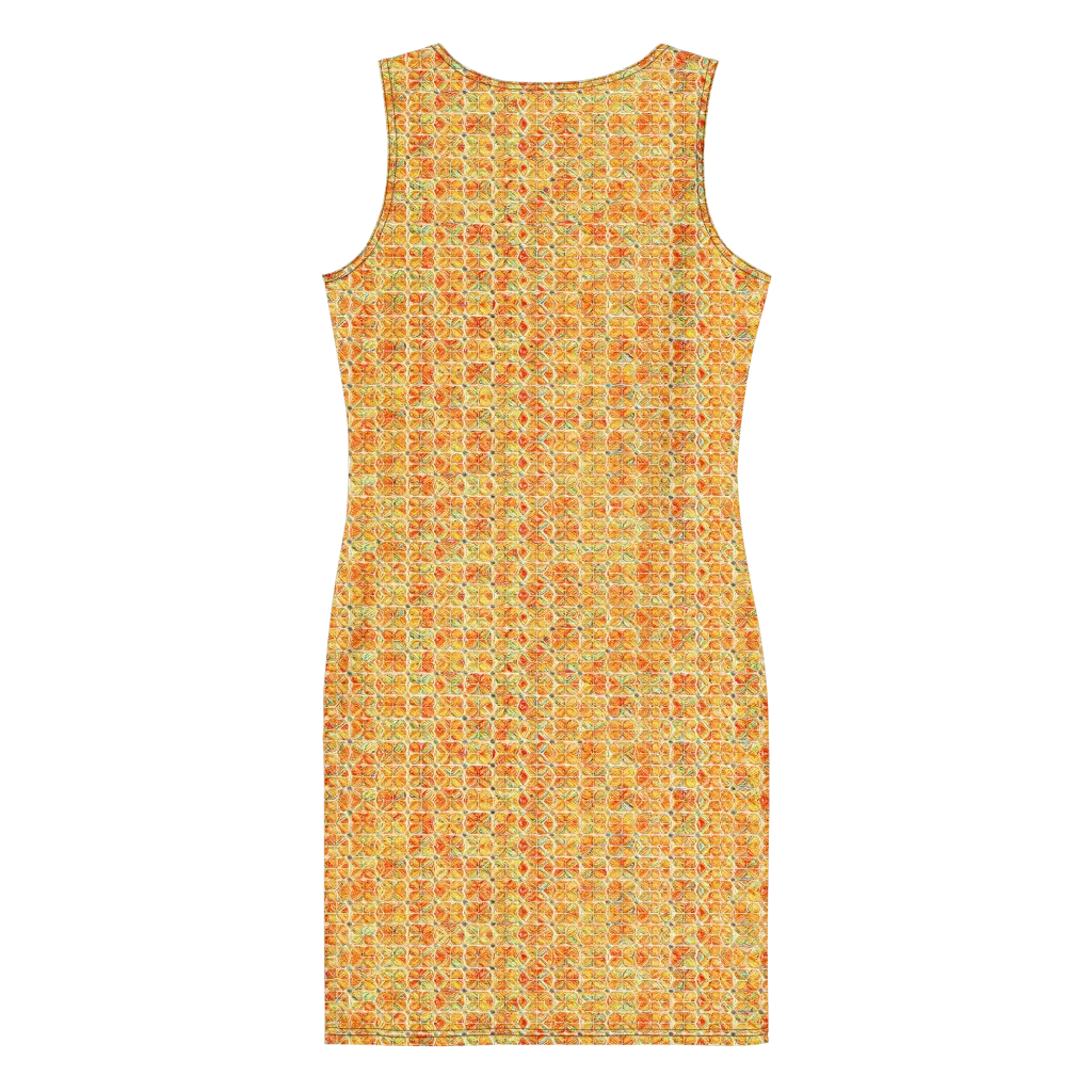 Citrus Mosaic on Bodycon Dress — Back