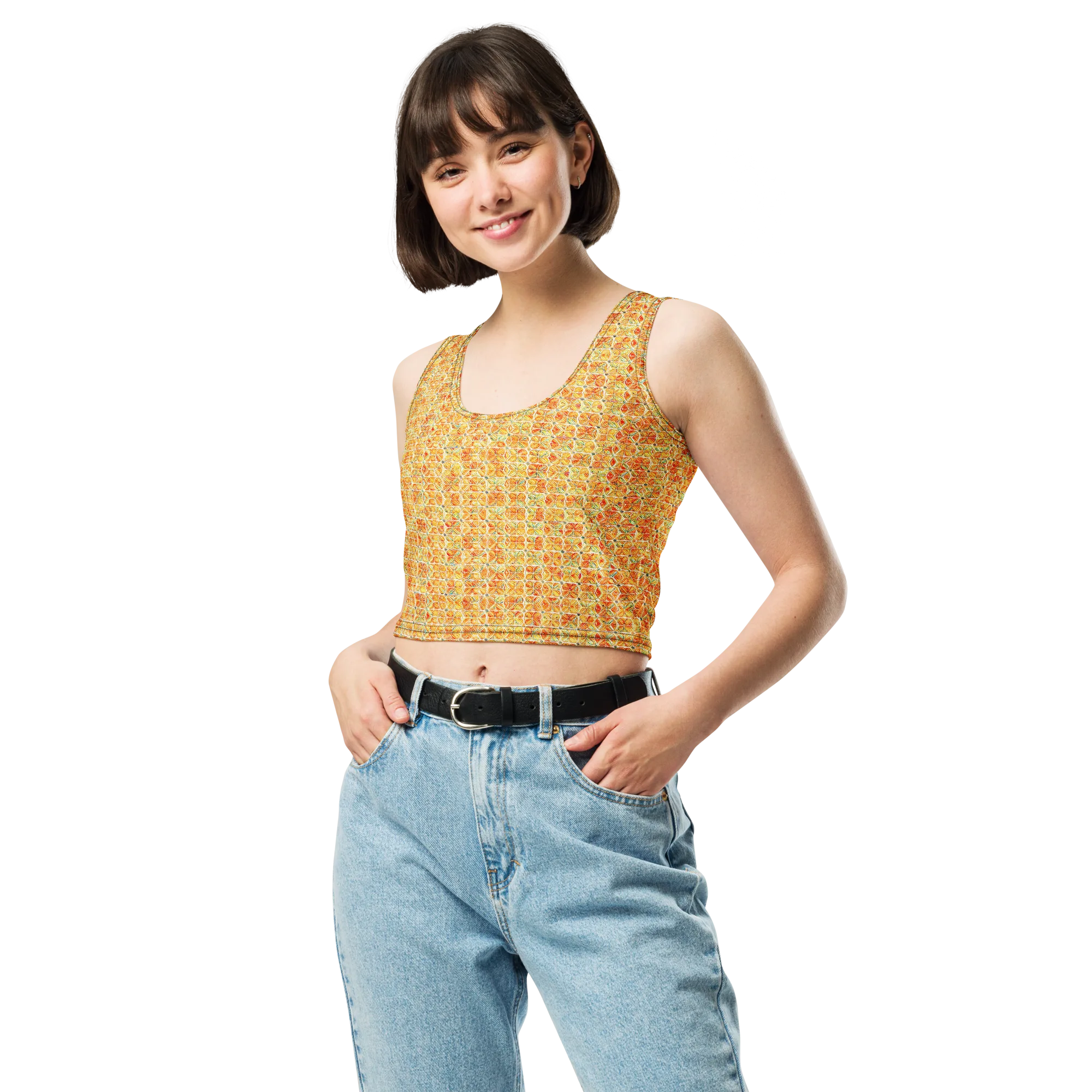 Citrus Mosaic on Crop Top — Front