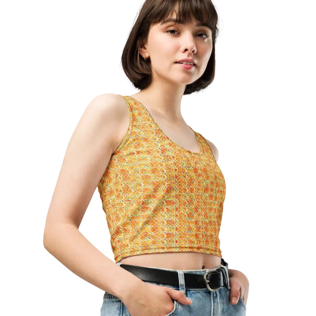 Citrus Mosaic on Crop Top — Right Front
