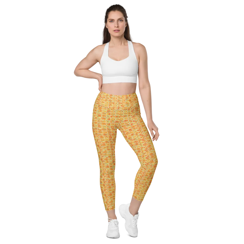 Citrus Mosaic on Leggings with Pockets — Front