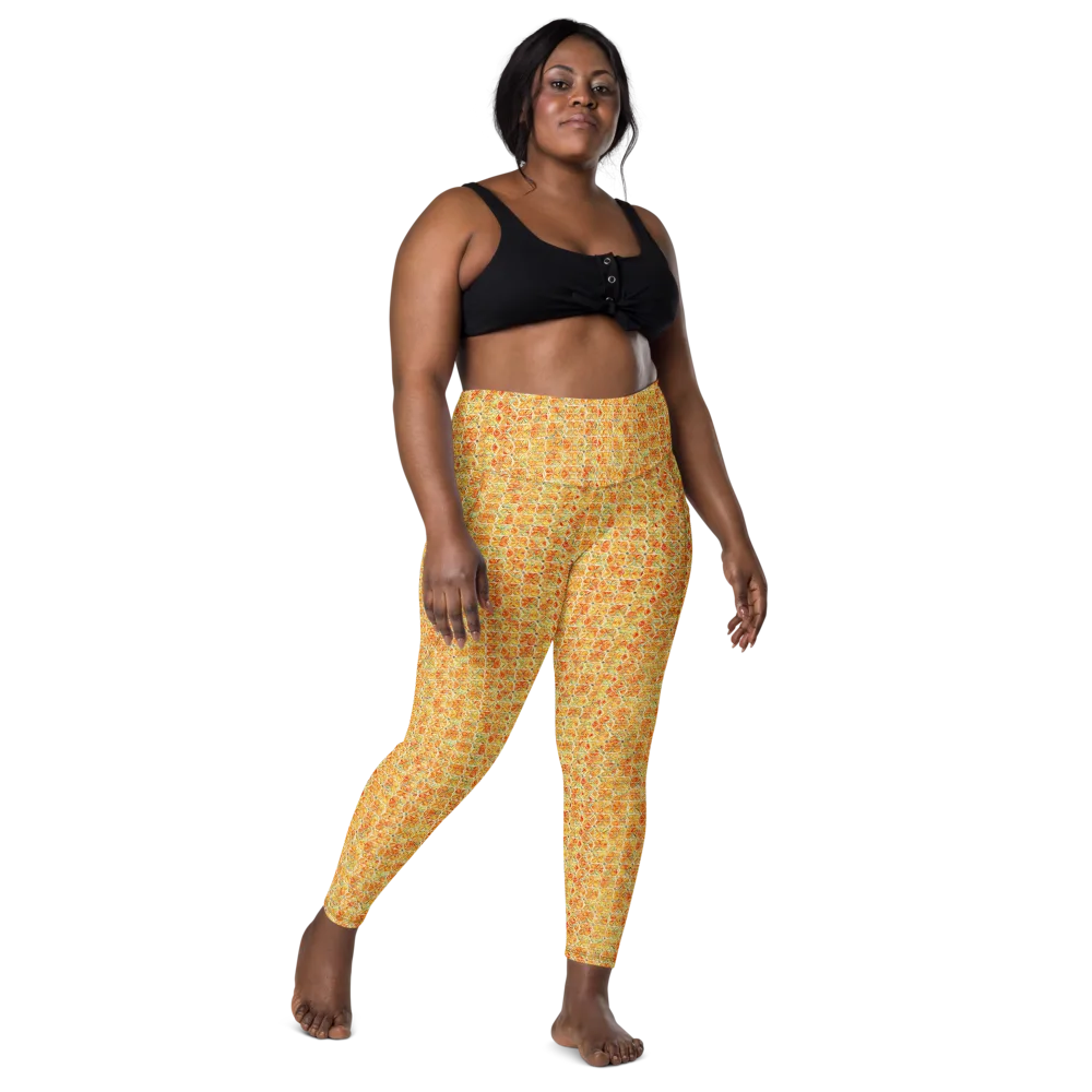Citrus Mosaic on Leggings with Pockets — Front