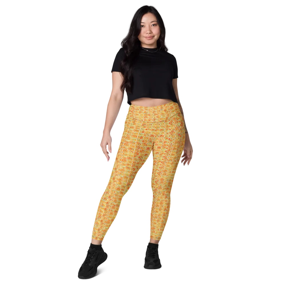 Citrus Mosaic on Leggings with Pockets — Front