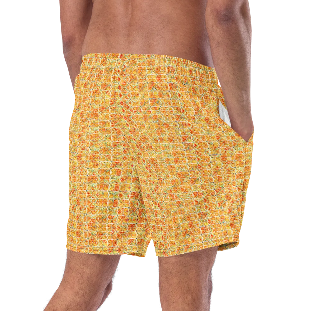 Citrus Mosaic on Swim Trunks — Right Back