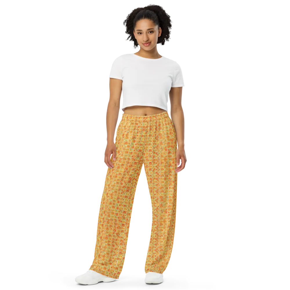 Citrus Mosaic on Wide-Leg Pants — Front