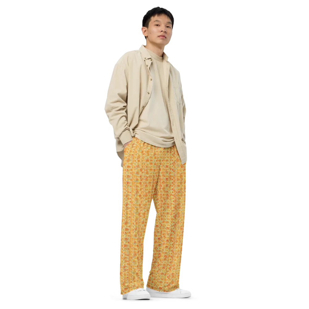 Citrus Mosaic on Wide-Leg Pants — Right Front