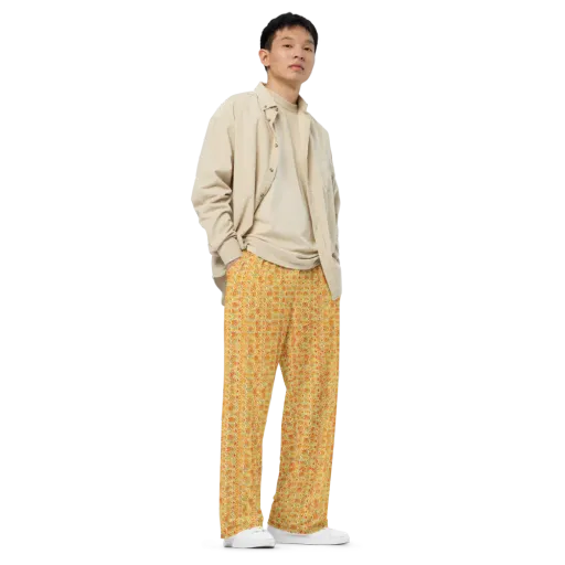 Citrus Mosaic on a Wide-Leg Pants