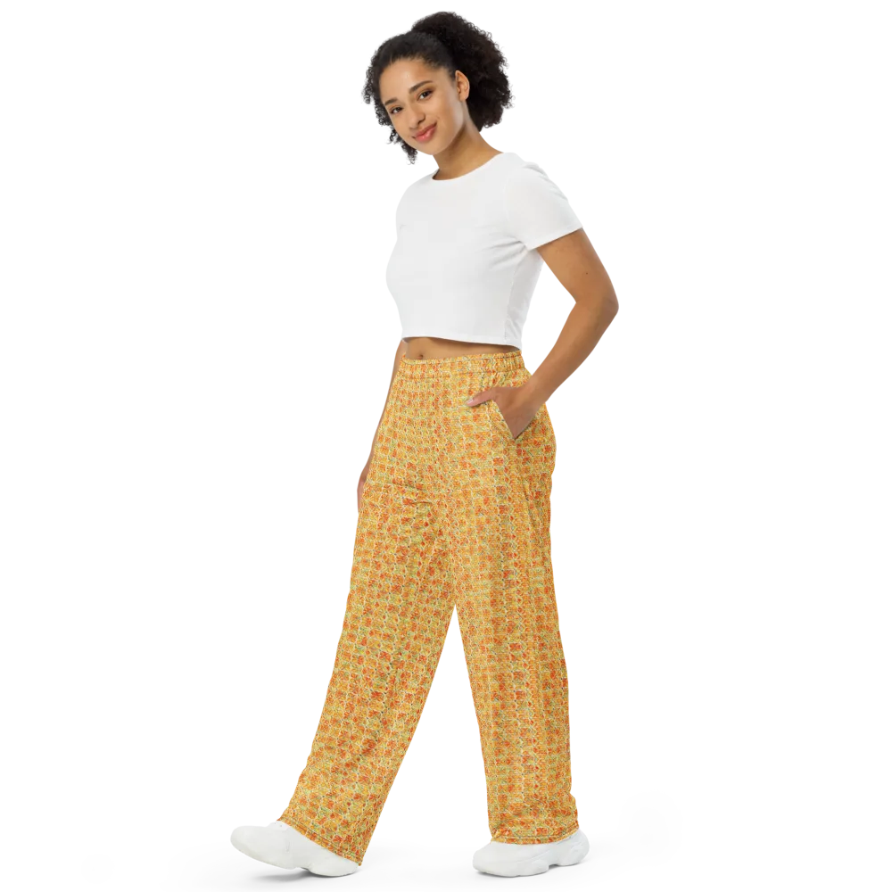Citrus Mosaic on Wide-Leg Pants — Left Front