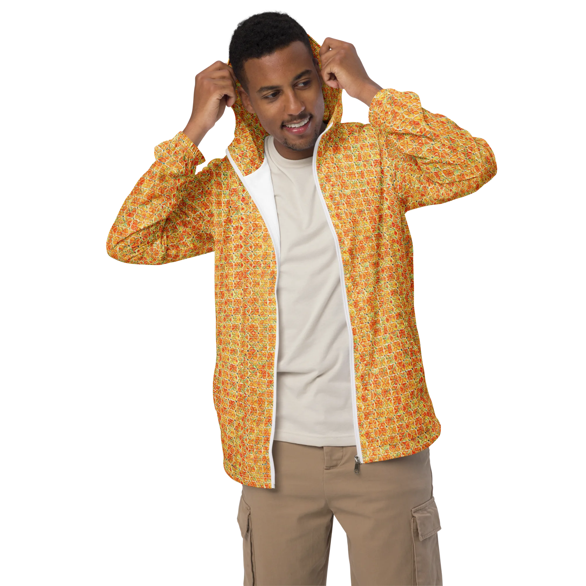 Citrus Mosaic on Men's Windbreaker — Front
