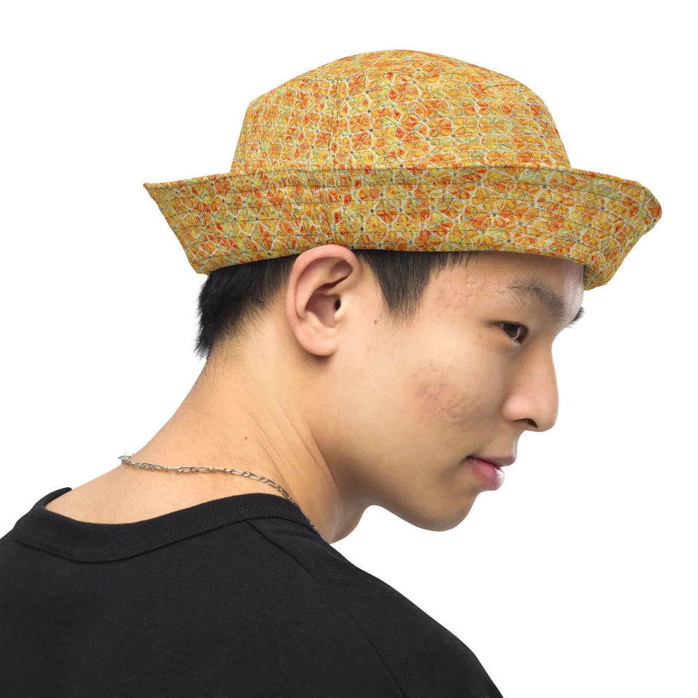 Citrus Mosaic on Reversible Bucket Hat — Right Outside