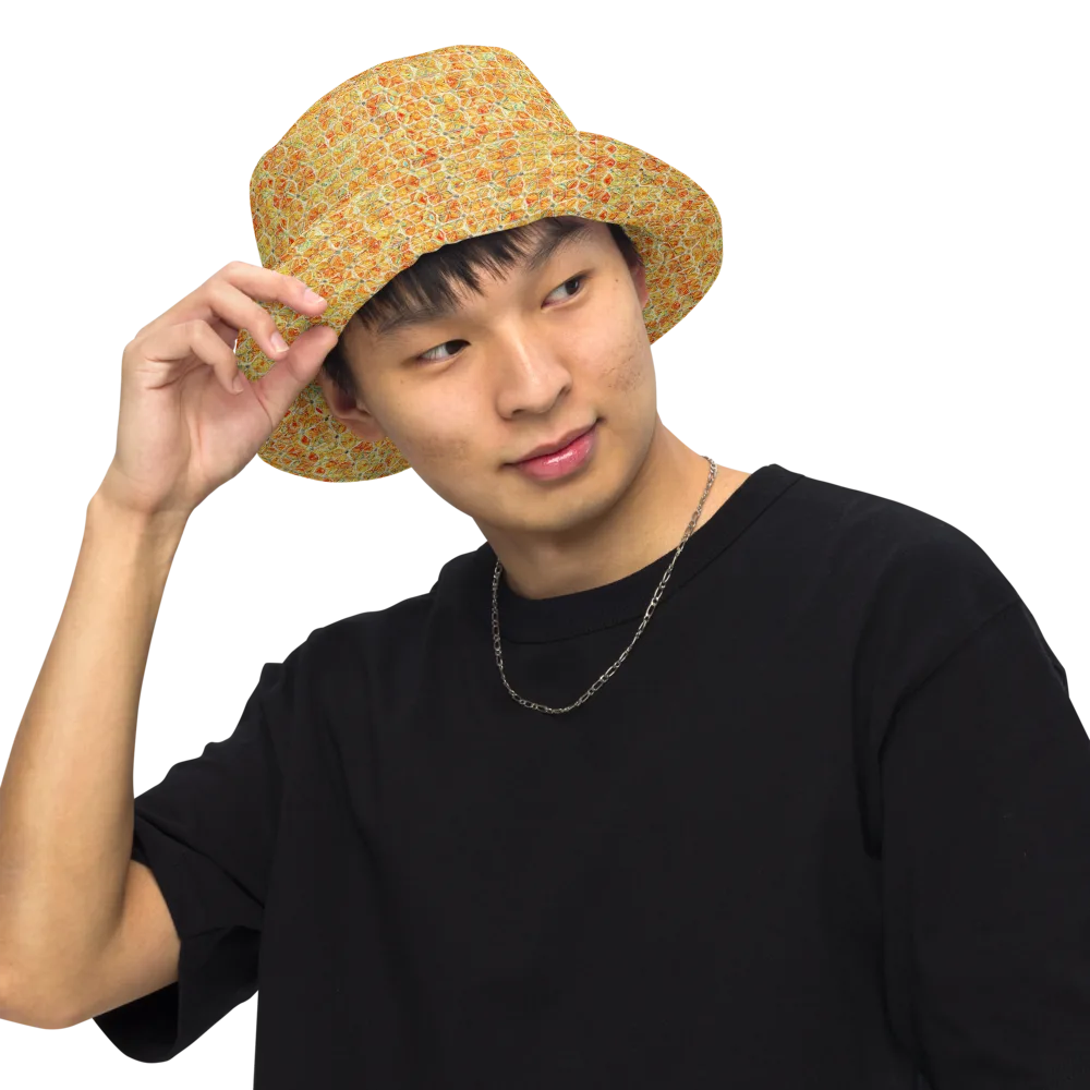 Citrus Mosaic on Reversible Bucket Hat — Front Inside