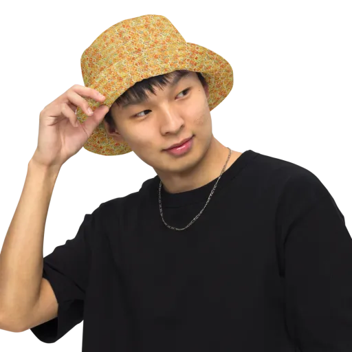 Citrus Mosaic on a Reversible Bucket Hat