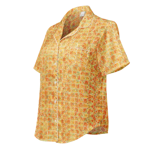 Citrus Mosaic on a Women's Short Sleeve Pajama Top