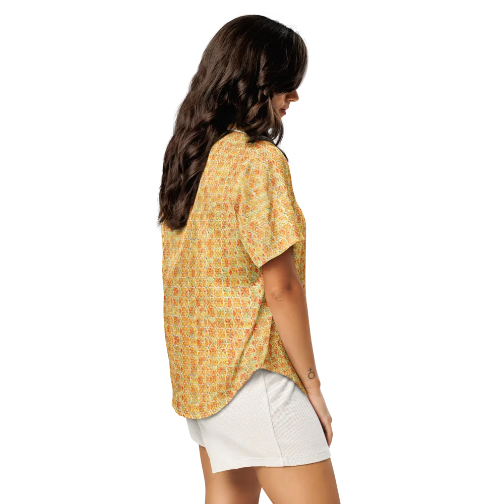 Citrus Mosaic on Women's Short Sleeve Pajama Top — Right Back