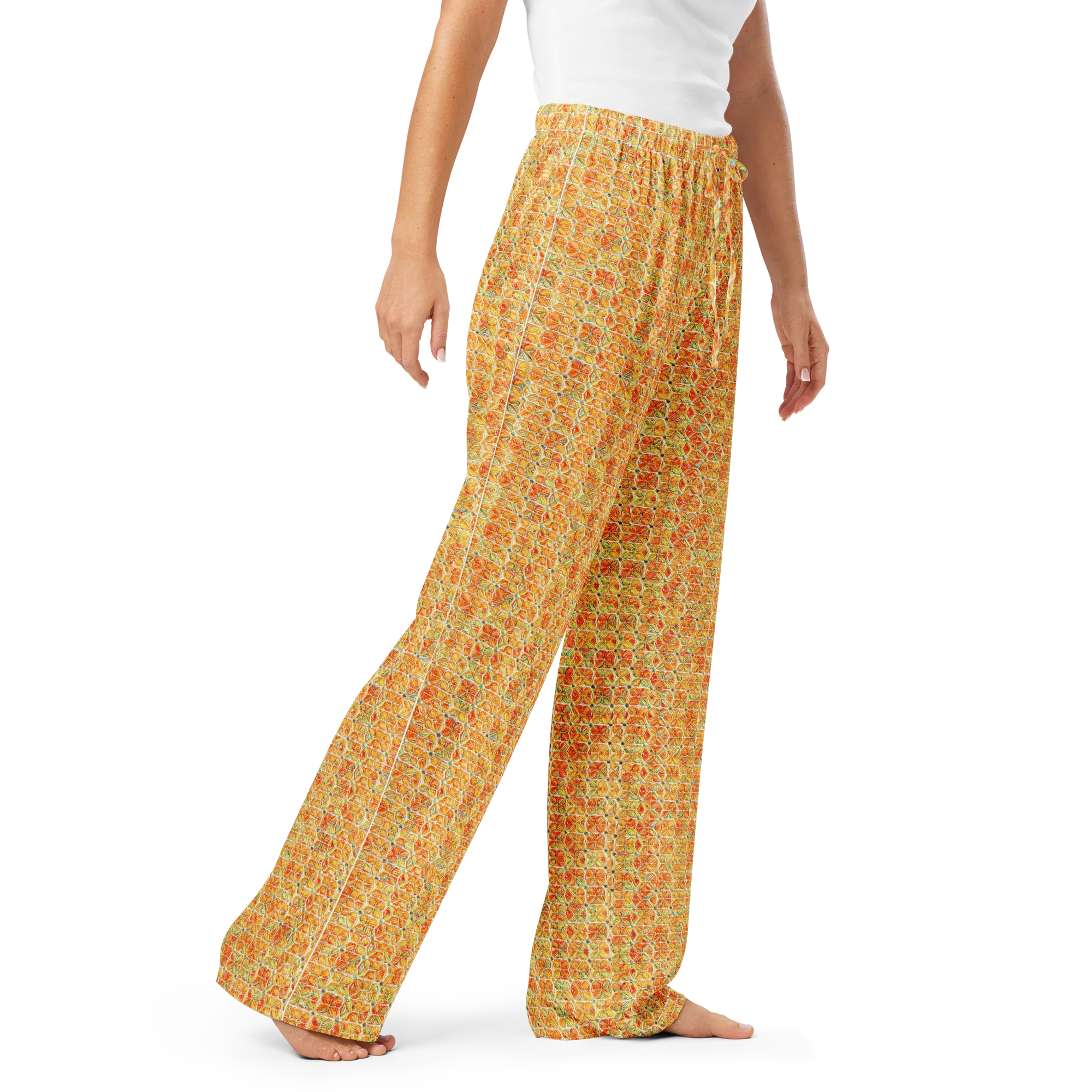 Citrus Mosaic on Women's Pajama Pants — Right Front