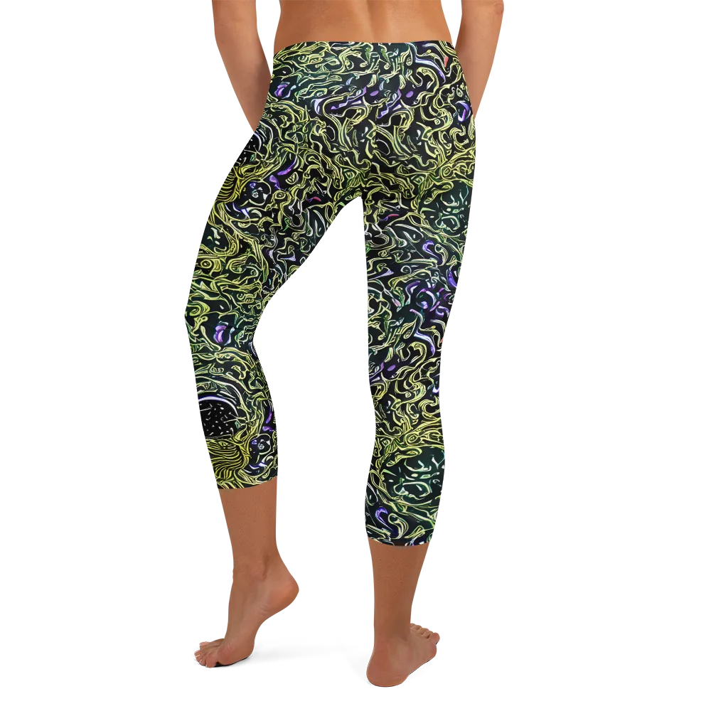 Lunar Labyrinth on Capri Leggings — Back