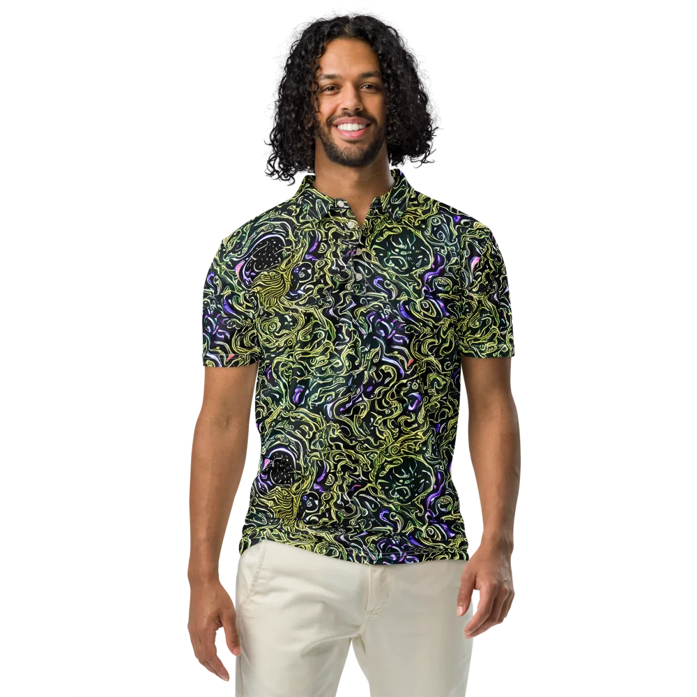 Lunar Labyrinth on Men's Slim Fit Polo Shirt — Front
