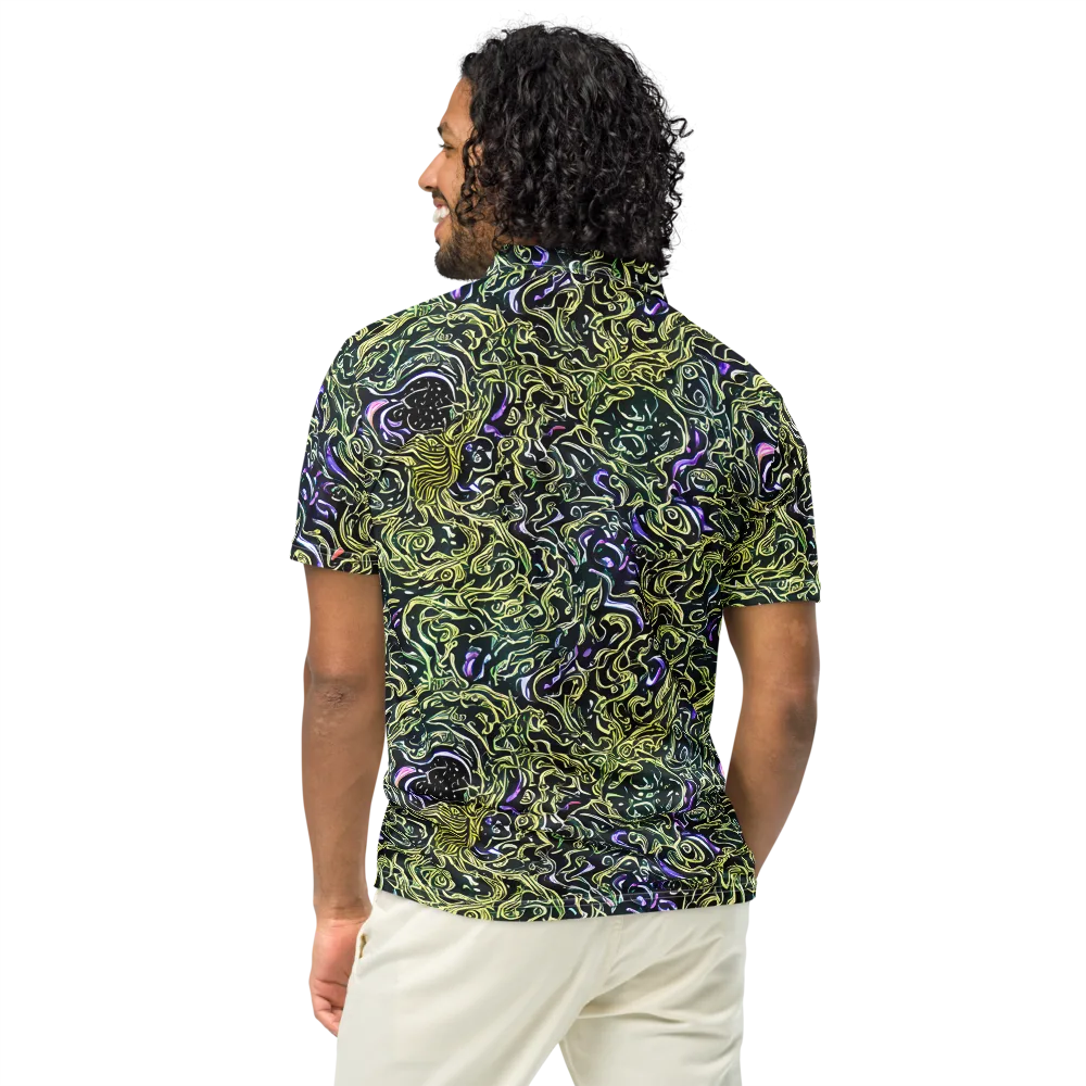 Lunar Labyrinth on Men's Slim Fit Polo Shirt — Back