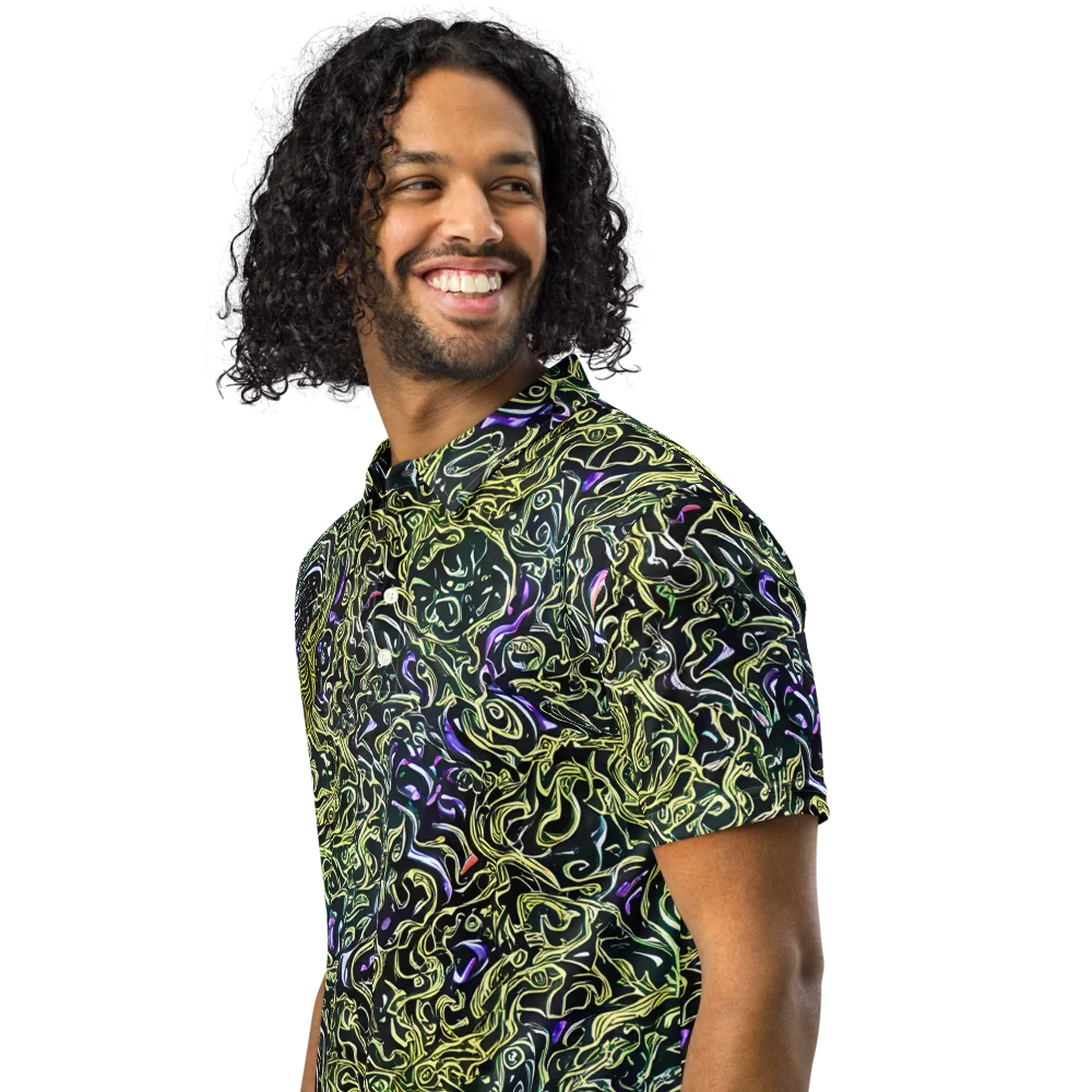 Lunar Labyrinth on Men's Slim Fit Polo Shirt — Left Front