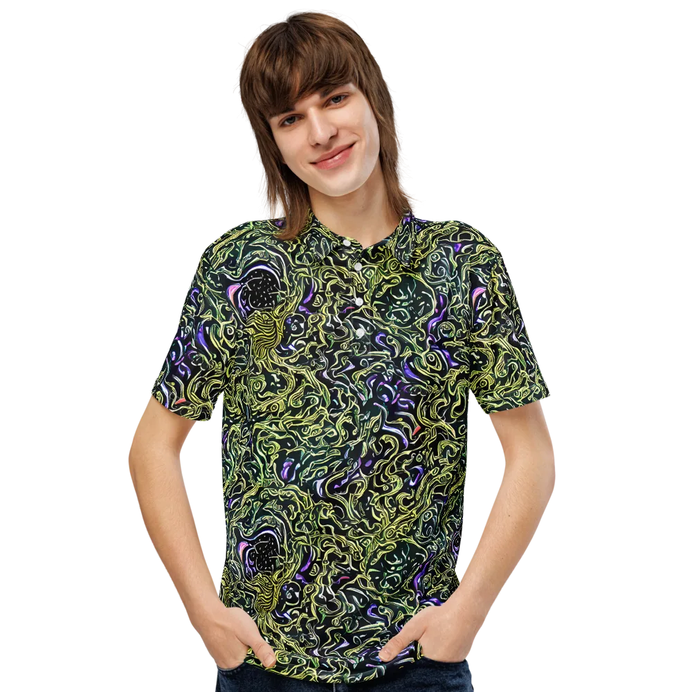 Lunar Labyrinth on Men's Slim Fit Polo Shirt — Front
