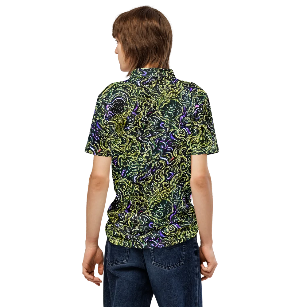 Lunar Labyrinth on Men's Slim Fit Polo Shirt — Back