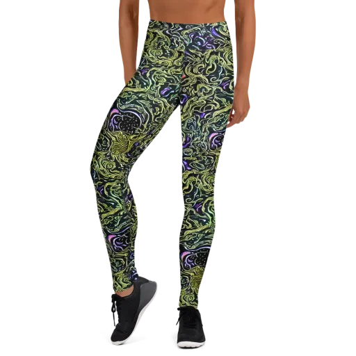 Lunar Labyrinth on a Yoga Leggings