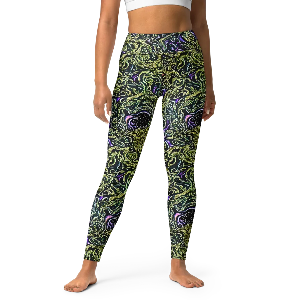 Lunar Labyrinth on Yoga Leggings — Front