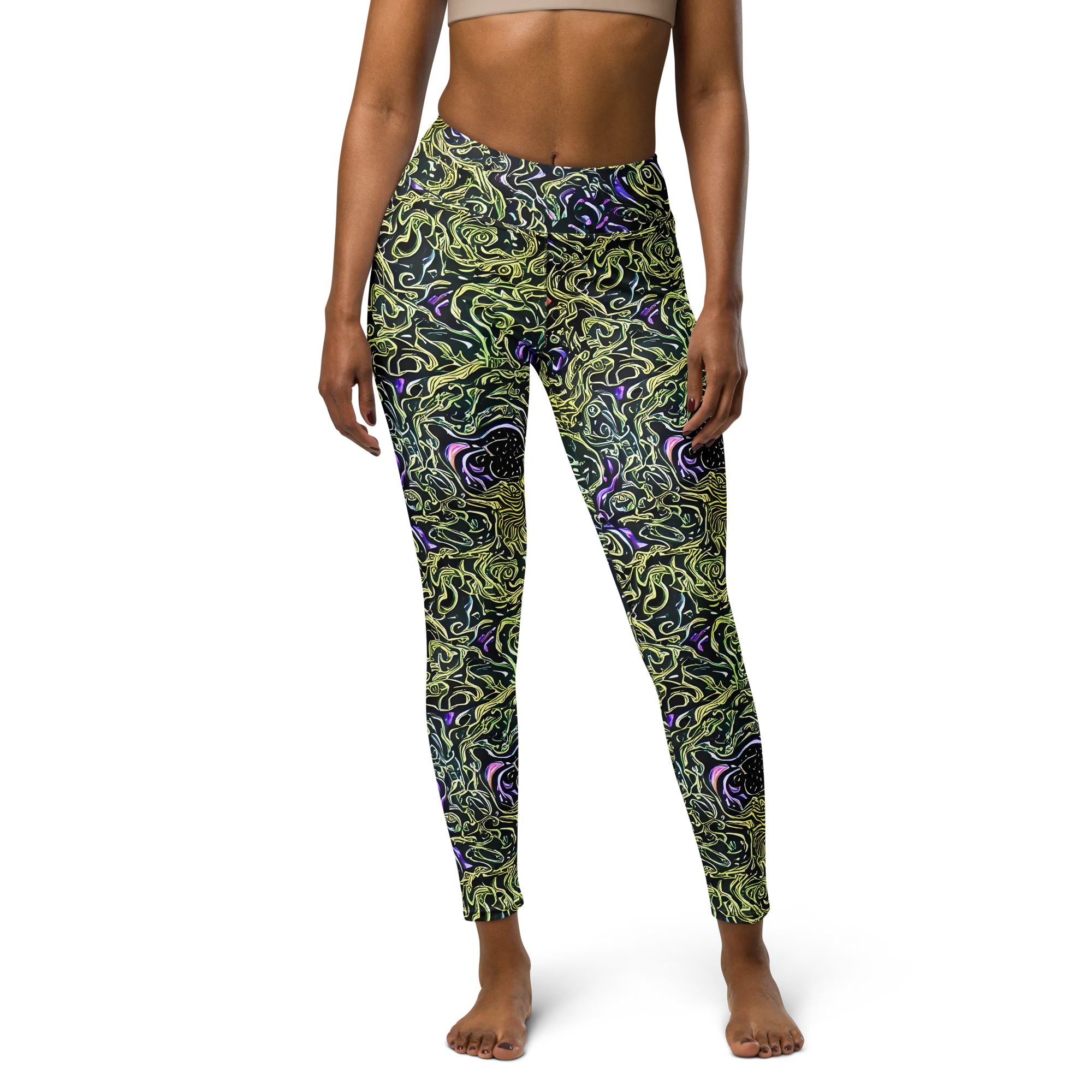 Lunar Labyrinth on Yoga Leggings — Front