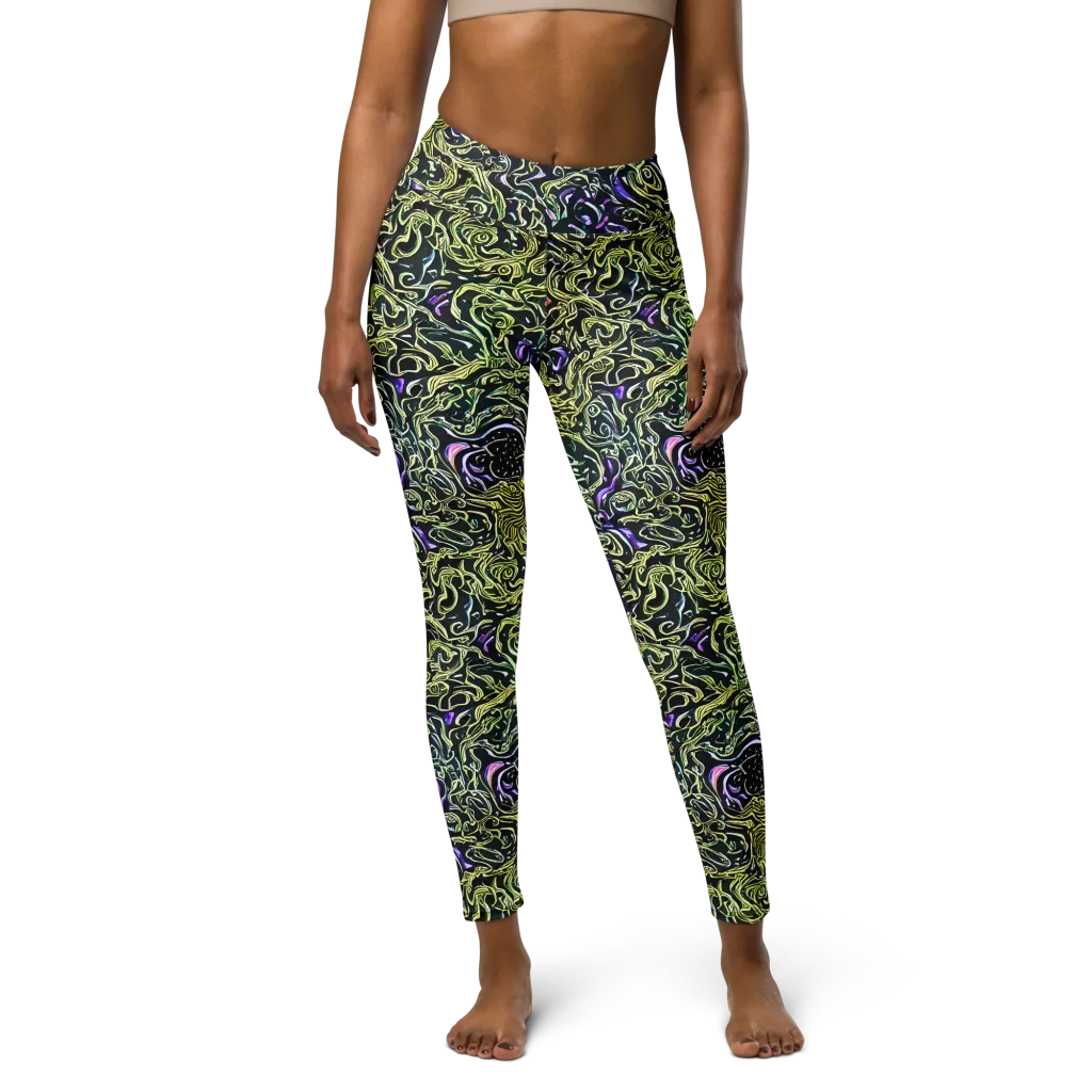 Lunar Labyrinth on Yoga Leggings — Front