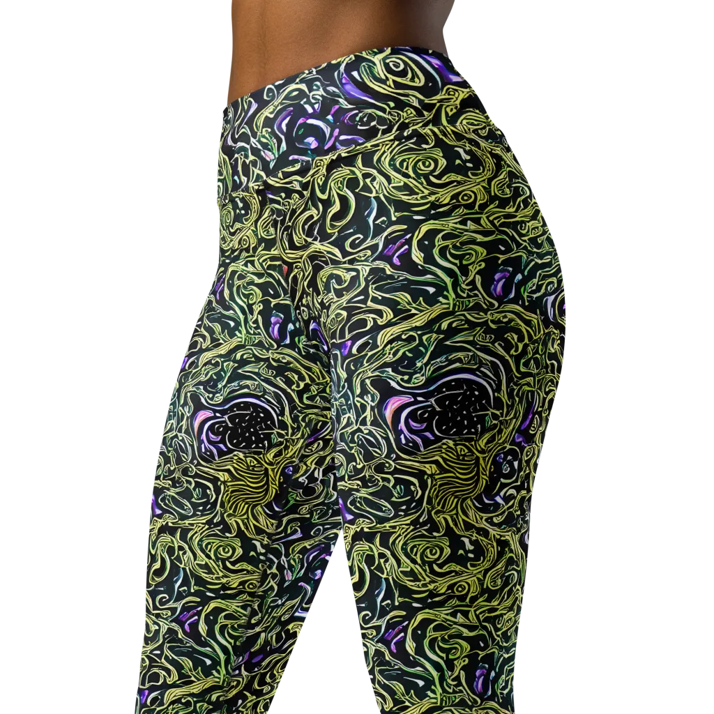 Lunar Labyrinth on Yoga Leggings — Left Front