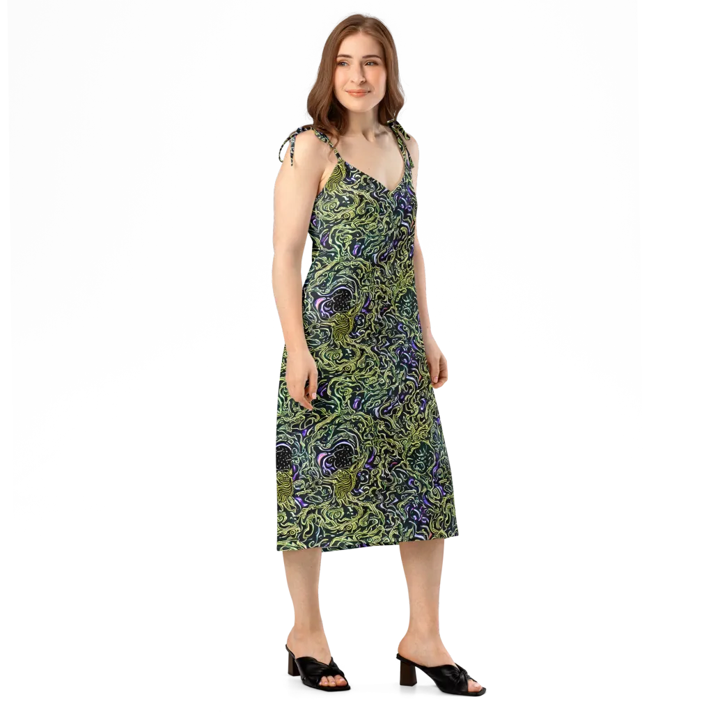 Lunar Labyrinth on Slip Dress — Right Front
