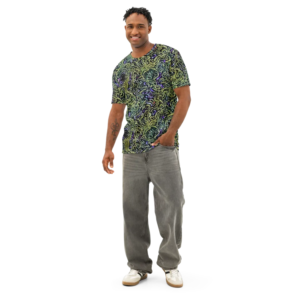 Lunar Labyrinth on Men's Cotton Crew Neck T-Shirt — Front