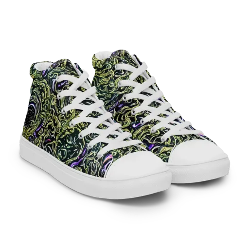 Lunar Labyrinth on a Men's High Top Canvas Shoes