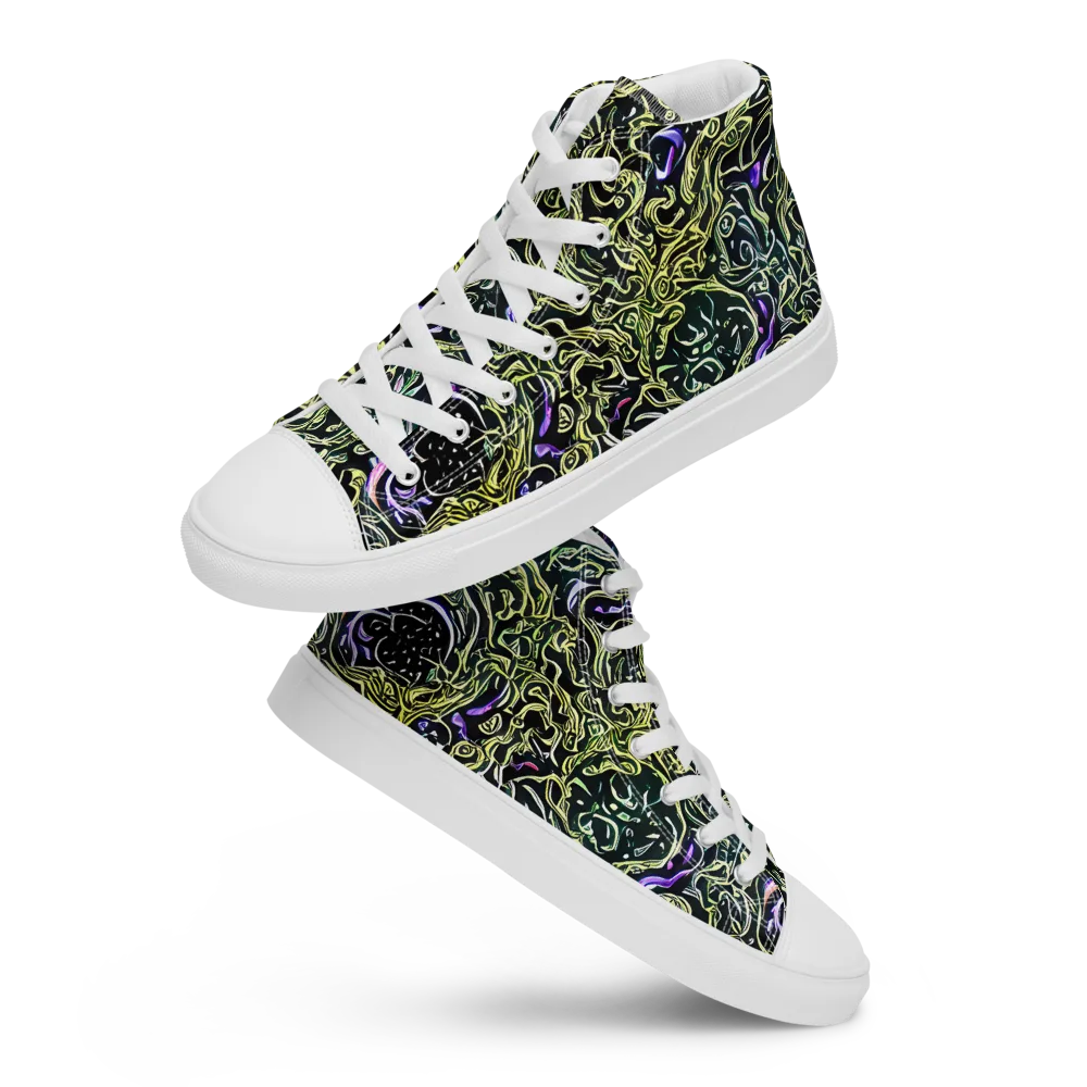 Lunar Labyrinth on Men's High Top Canvas Shoes — Front